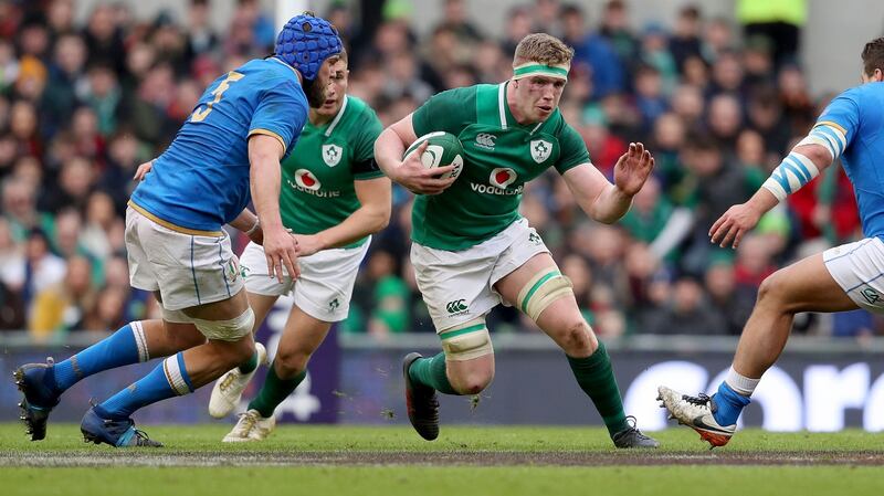 Ireland’s Dan Leavy in action against Italy in the Six Nations round two at the Aviva Stadium earlier this month. Photograph: Dan Sheridan/Inpho