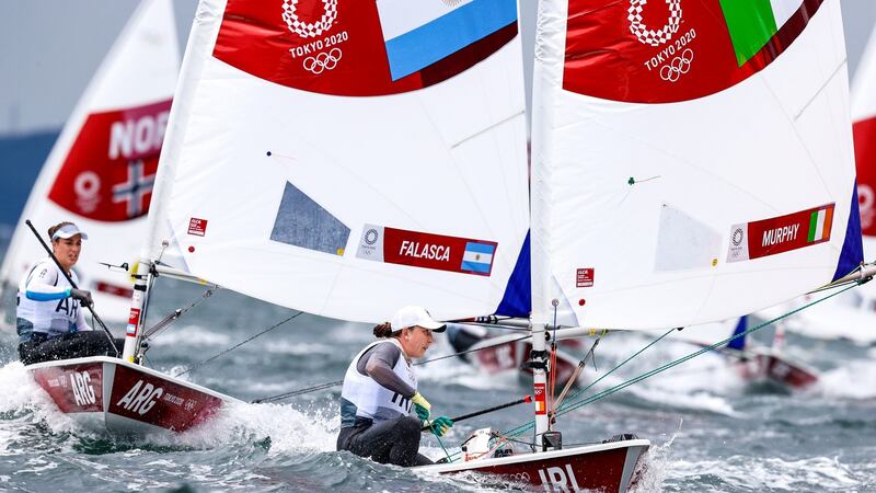 Annalise Murphy in action during race six of the women’s laser radial. Photo: Dave Branigan/Inpho