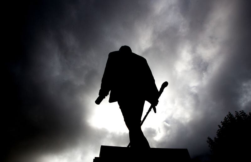 The statue of Michael Cusack outside Croke Park. Photograph: James Crombie/Inpho