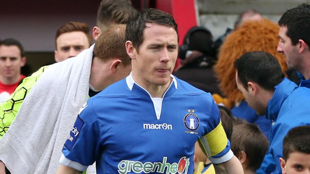 Limerick FC’s Joe Gamble was sent off against Drogheda. Photograph: Donall Farmer/Inpho
