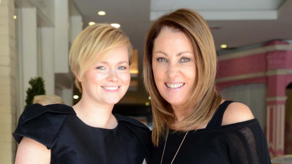 Novelist Cecilia Ahern and sculptor Orla de Brí. Photograph: Eric Luke
