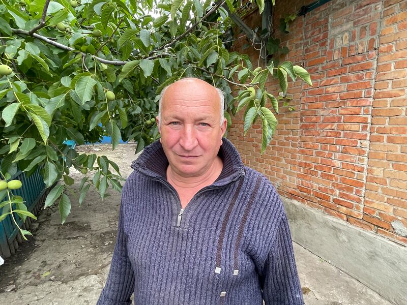 Ivan Shaulskyi, head of the village of Mospanove in the Kharkiv region of northeastern Ukraine. He was briefly detained by Russian troops when they entered the village for three days in March. Photograph: Daniel McLaughlin