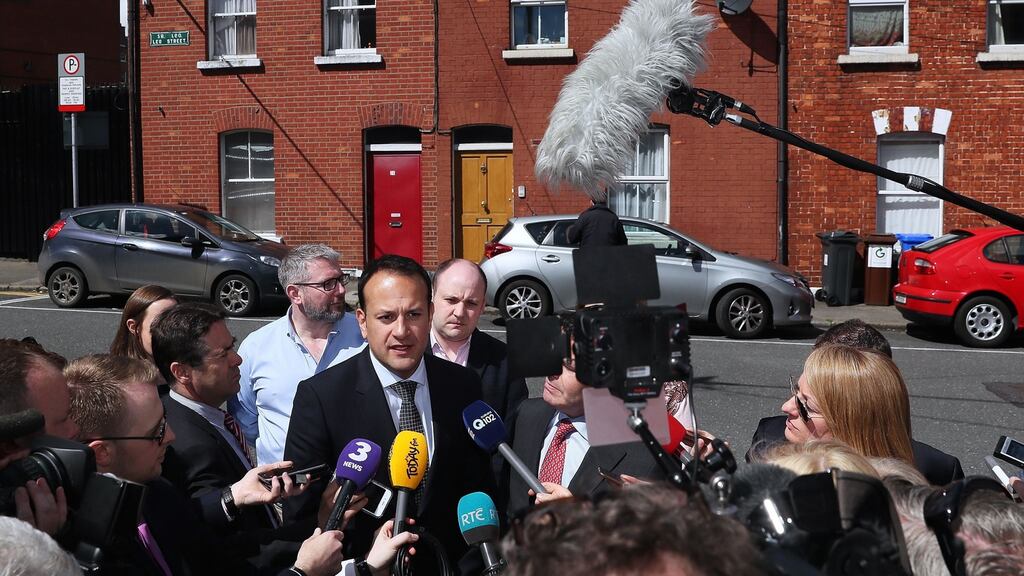 Minister for Social Protection Leo Varadkar speaking to the media on Leo Street in Dublin  leadership of Fine Gael. Photograph: Brian Lawless/PA Wire
