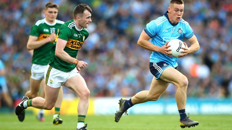 Con O’Callaghan gets away from Kerry’s Tom O’Sullivan at Croke Park. Photograph: James Crombie/Inpho