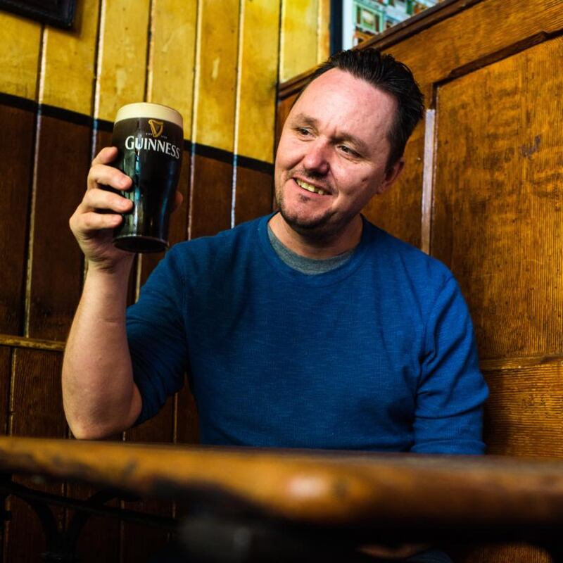 Pub crawl: Sean Muldoon at the Gravediggers in Glasnevin, in Dublin. Photograph: Elaine Hill