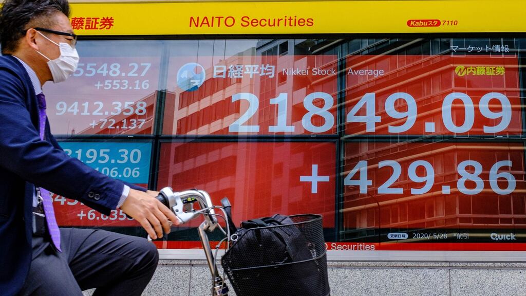 Asian stocks climbed to six-week highs on Monday. Photograph: PHILIP FONG/AFP via Getty Images