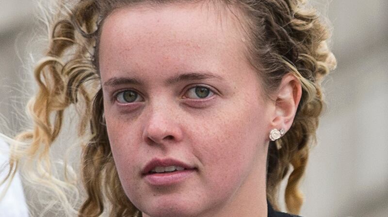 Rebecca Carter (18), of Ardcolm Drive, Castlebridge, Co Wexford, leaving court on Tuesday. Photograph: Conor Ó Mearáin