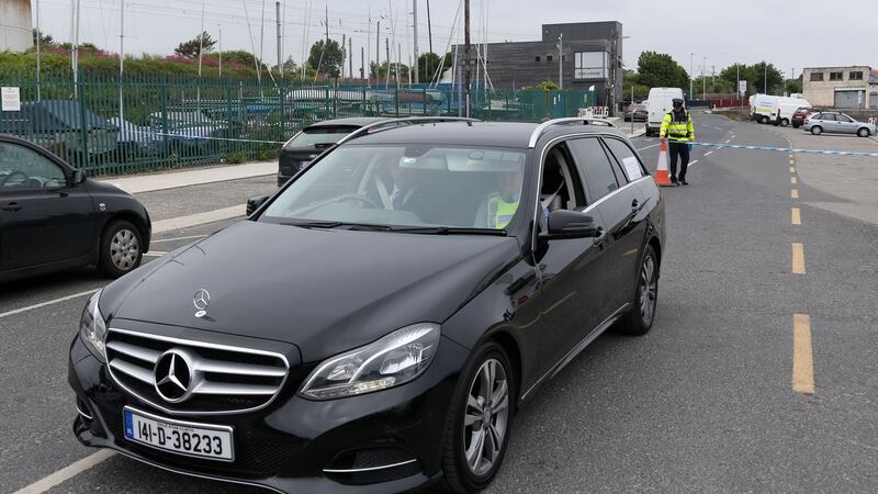 The remains of Bobby Messett as they were taken from the scene of the triple shooting at Bray Boxing Club on Tuesday morning. Photograph: Colin Keegan/Collins.