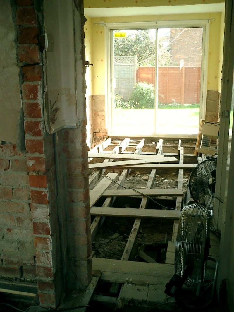 The flood damage to Louise Beech’s home