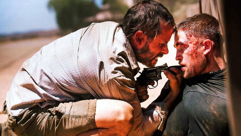 Twilight reeling: Guy Pearce, left, with Robert Pattinson in The Rover