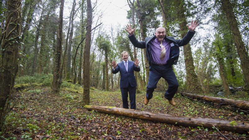 Former taoiseach Enda Kenny with chief executive of UK holiday operator Center Parcs Martin Dalby  at the launch of its Longford Forest resort in 2015. Photograph: Brenda Fitzsimons