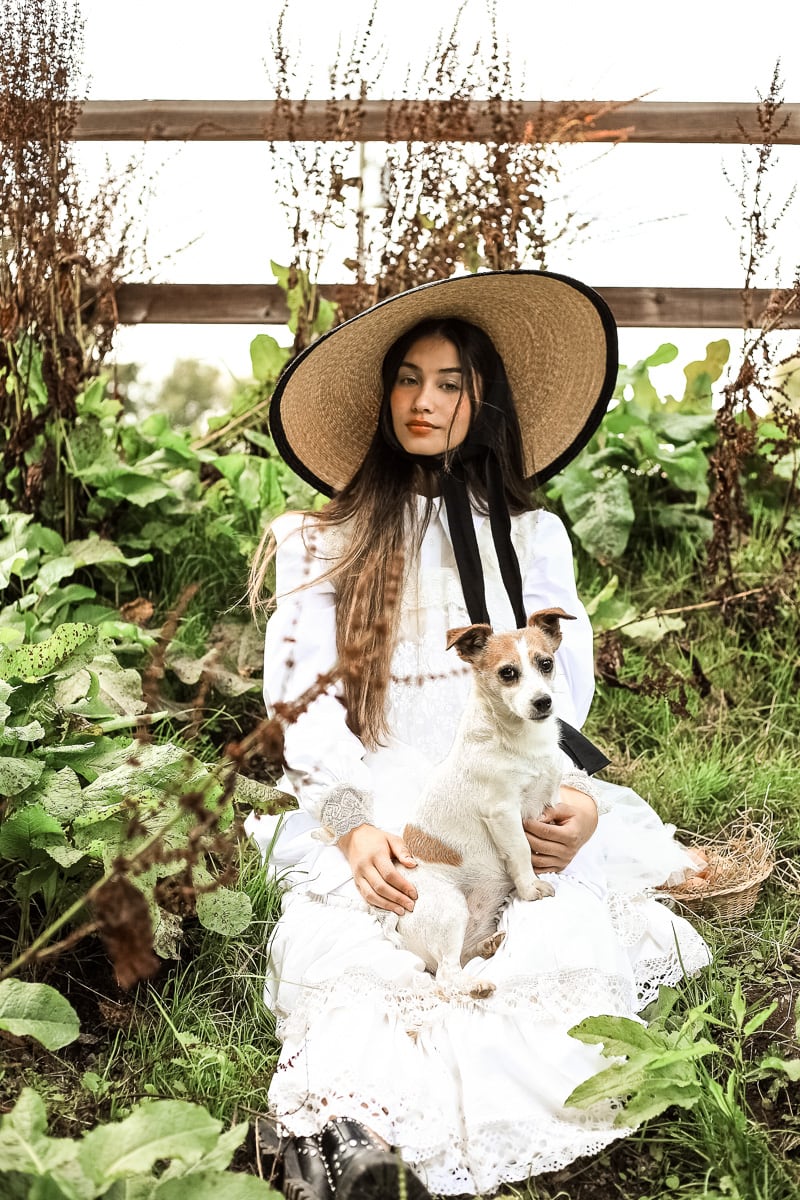 Living Green by photographer Aoife Casey with dresses by Sarah Caine and hat FAO millinery, styled by Vanessa Prezotto.