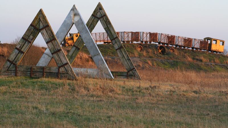 Lough Boora Sculpture Park, Co Offaly: Sky Train by Michael Bulfin and 60 Degrees by Kevin O’Dwyer