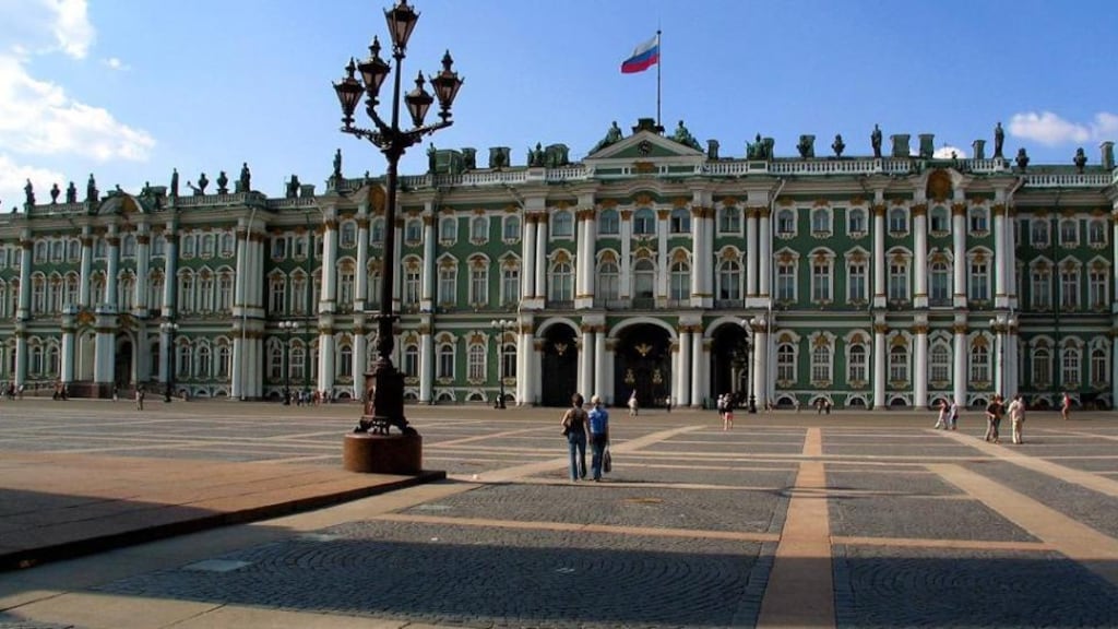The Winter Palace in St Petersburg. The city was the scene of violent clashes between workers and police shortly before the outbreak of the first World War.