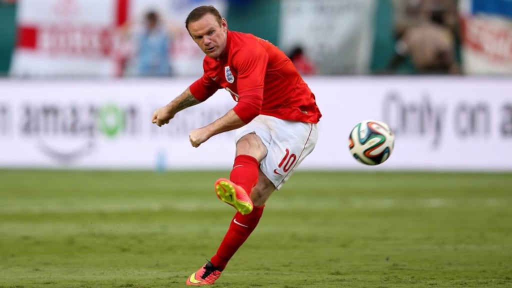 England’s Wayne Rooney takes a free kick during the friendly match against Honduras last week in Florida. Photo: Richard Heathcote/Getty Images