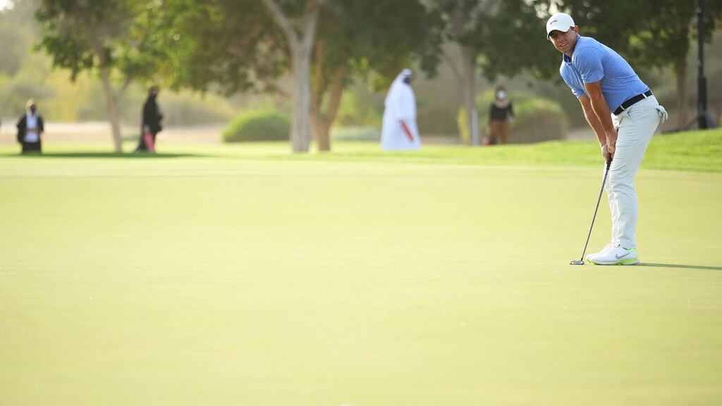 Rory McIlroy lost a one-shot lead in the final round of Abu Dhabi Championship last week. Photo: Warren Little/Getty Images