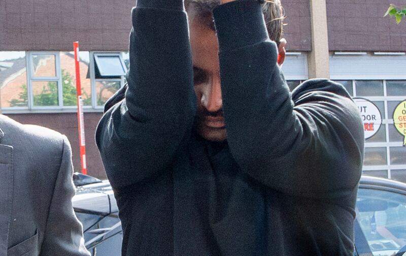 Regin Parithapara Rajan at a special sitting of Cork District Court where he was charged with the murder of his wife Deepa Dinamani. Photograph: Cork Courts Limited