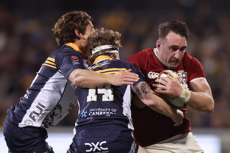 Jack Conan, disrupting the Western Force defence during the Lions' first match on their tour of Australia. Photograph: Mark Metcalfe/Getty Images