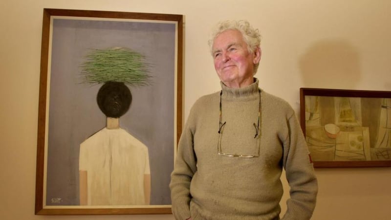 Simple logic: Patrick Scott with Girl Carrying Grasses in 2002; there was something about the physical balance and harmony of his subject that struck a chord. Photograph: Dara Mac Dónaill