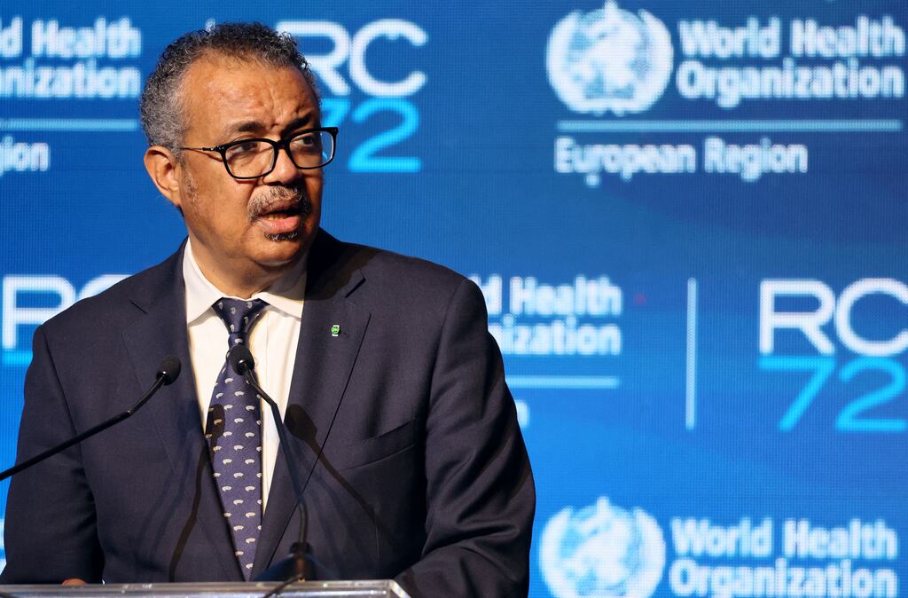 Director-general of the World Health Organization Tedros Adhanom Ghebreyesus speaking in Tel Aviv on September 12th. Photograph: Jack Guez/AFP via Getty Images