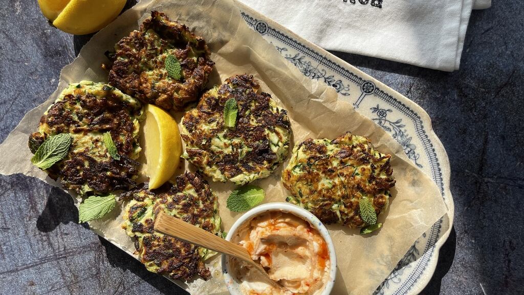 Courgette fritters with chilli mascarpone