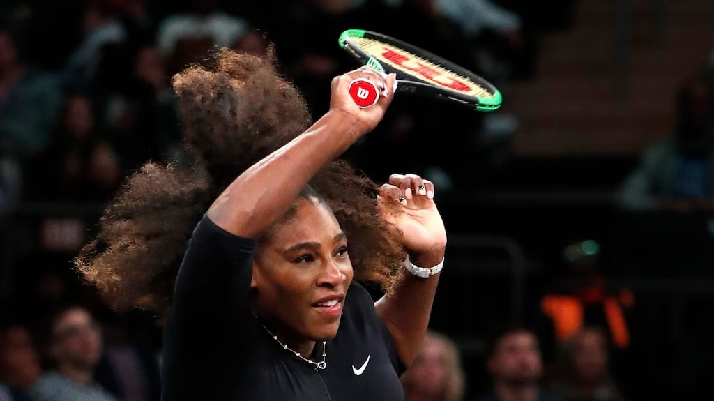 Serena Williams during the Tie Break Tens tournament at Madison Square Garden. Photograph: PA
