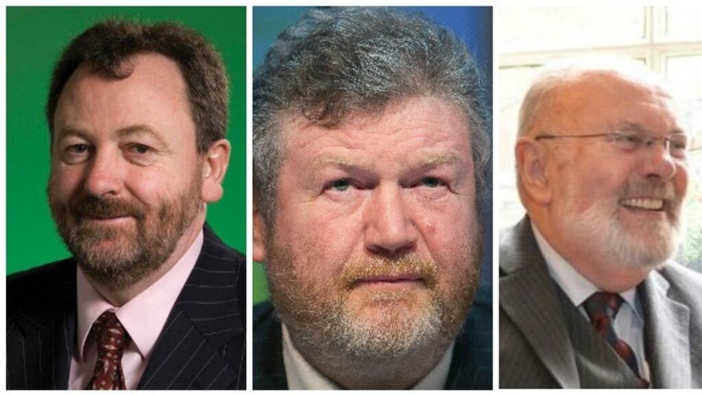 FF’s Denis O’Donovan (left) is favourite for the post cathaoirleach while FG’s James Reilly is expected to be appointed party leader in the Seanad. Trinity Senator David Norris is among one group of Independent university Senators. Photographs: The Irish Times