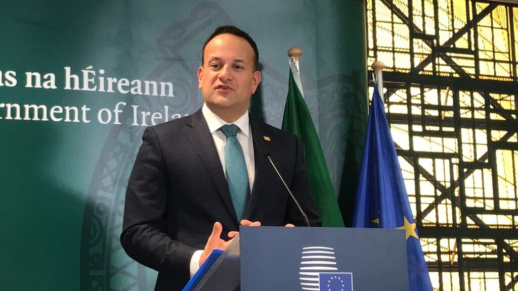 Taoiseach Leo Varadkar discusses the outcome of the EU Council summit meeting in Brussels. “Any other deal really only exists in people’s imaginations.” Photograph: Michelle Devane/PA Wire