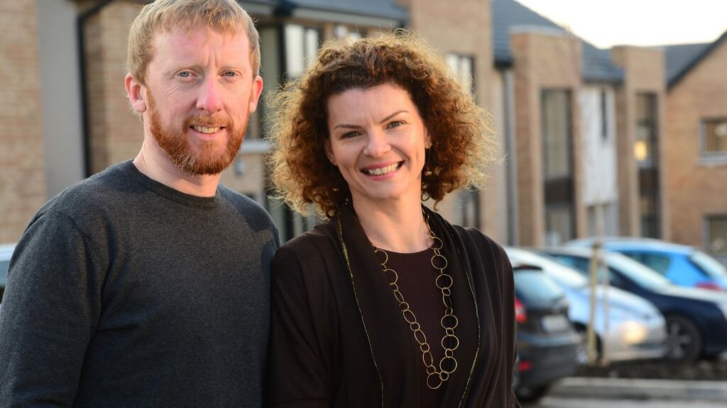 First-time buyers Eoin Daly and his wife Mainara at their new home in Saggart, Co Dublin. Photograph: Dara Mac Dónaill/The Irish Times