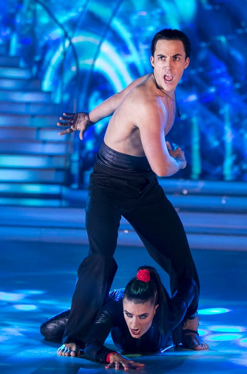 Singer Jake Carter and Karen Byrne during the final of Dancing with the Stars. Photograph: Kyran O’Brien/RTE