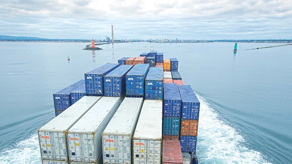 Lift-on lift-off business, that is cargo vessels carrying goods in containers, was up 5 per cent in Irish ports.