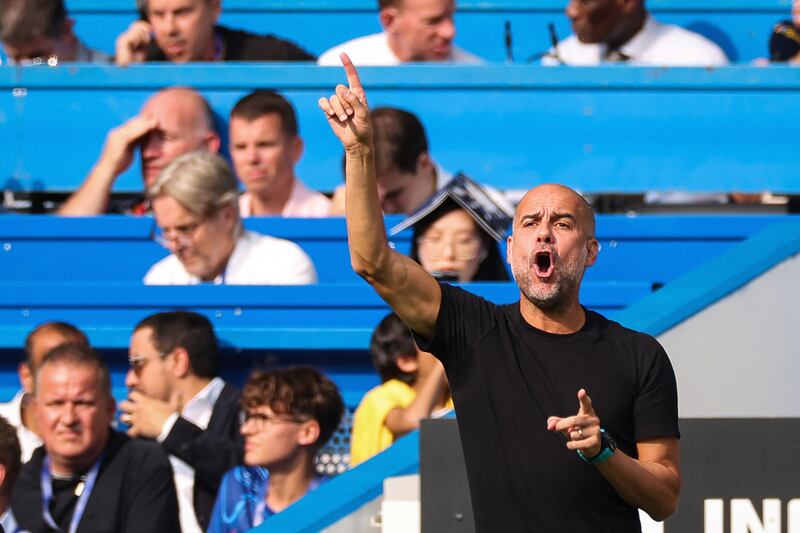 Pep Guardiola's Manchester City only had to play to 60 per cent of their ability to dispatch a dysfunctional Chelsea team in the Premier League on Sunday. Photograph: Adrian Dennis/AFP via Getty Images