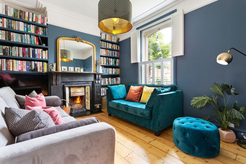 The books are on built-in shelving. Photograph: Keith Owens
