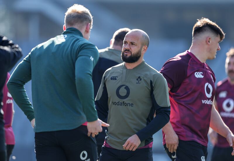 Jamison Gibson-Park during the Ireland Rugby Captain's Run at Soldier Field, Chicago, on Friday. Photograph: Inpho