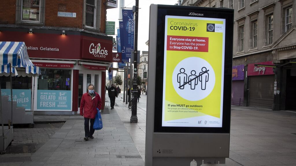 Things are set to change on a practically deserted Henry Street in Dublin city centre  when the national lockdown ends. File photograph: Getty