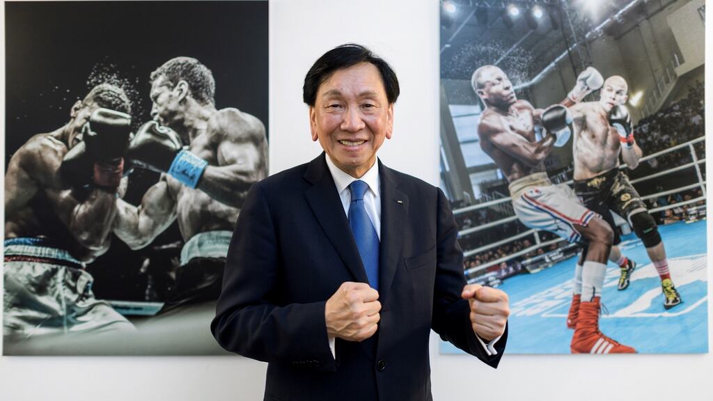 International Boxing Association (AIBA) president Wu Ching-kuo: will be replaced by by interim chief Franco Falcinelli. Photograph: Fabrice Coffrini/AFP/Getty Images