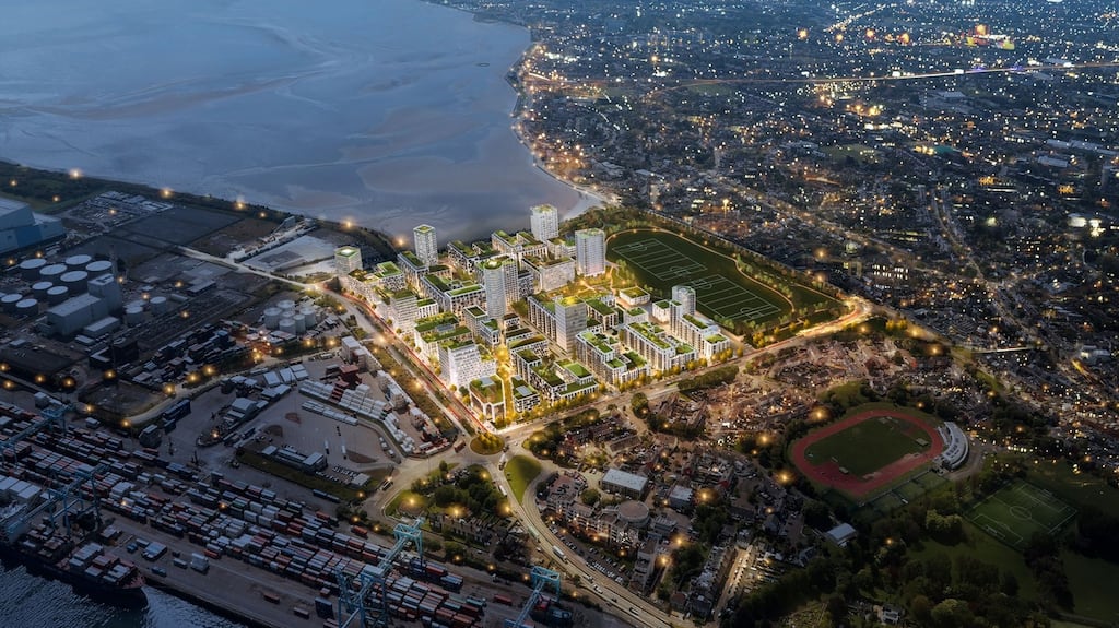 An artist's impression of what the Irish Glass Bottle site in Poolbeg, Dublin, could look like