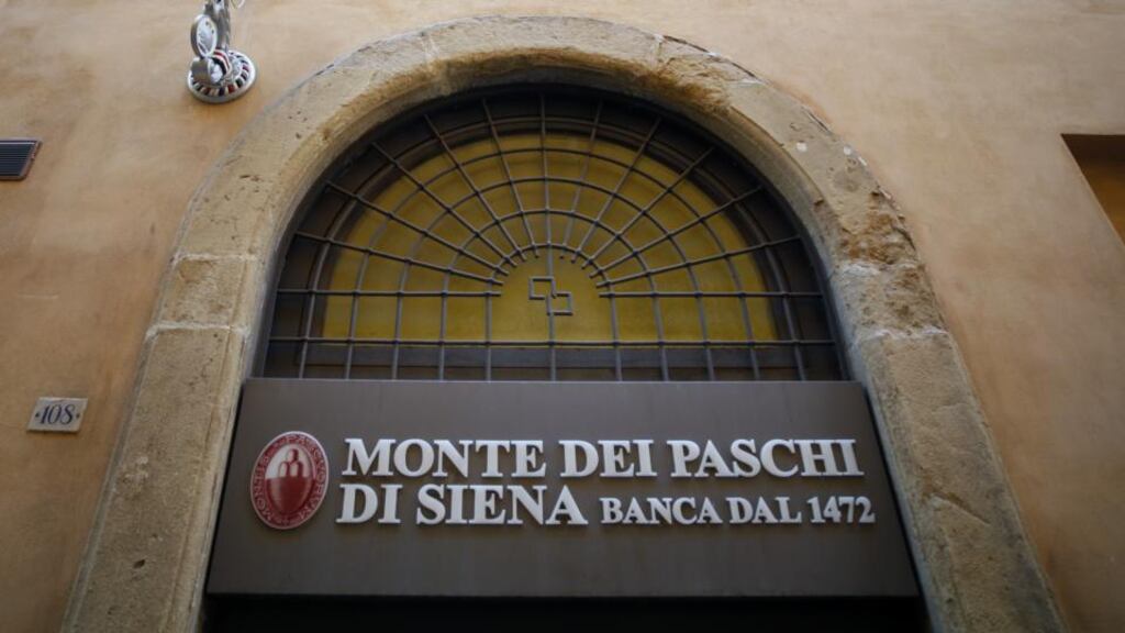 The EU stress tests found capital levels at AIB and Italy’s Monte dei Paschi di Siena could dip below future regulatory minimums in an adverse scenario. Photograph: Marc Hill/Bloomberg