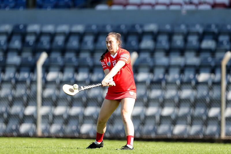 Amy O'Connor warming up during Cork's championship campaign last year. Photograph: ©INPHO/Jim Coughlan