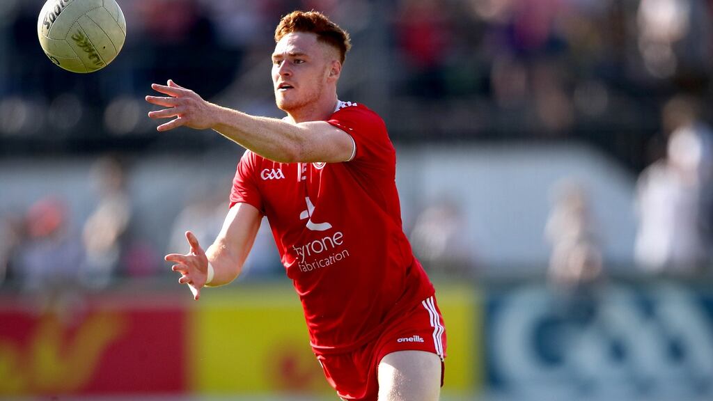 Tyrone’s Conor Meyler: “If you look at our Championship scores, we scored highly all year.” Photograph: Ryan Byrne/Inpho