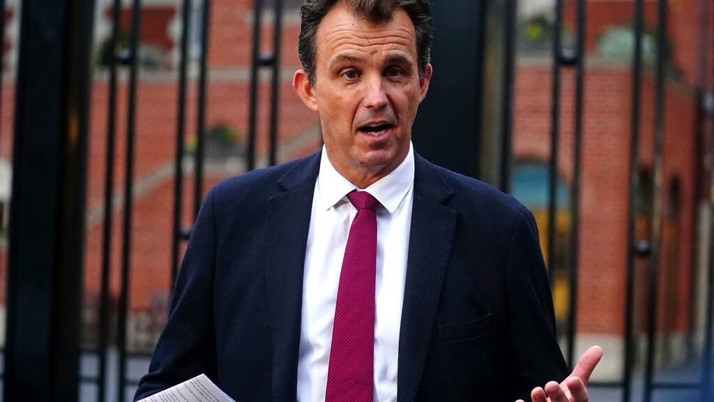 ECB chief executive Tom Harrison speaks to the press after a meeting with chairs of the 18 first-class counties at the Oval in London. Photograph: Victoria Jones/PA Wire.