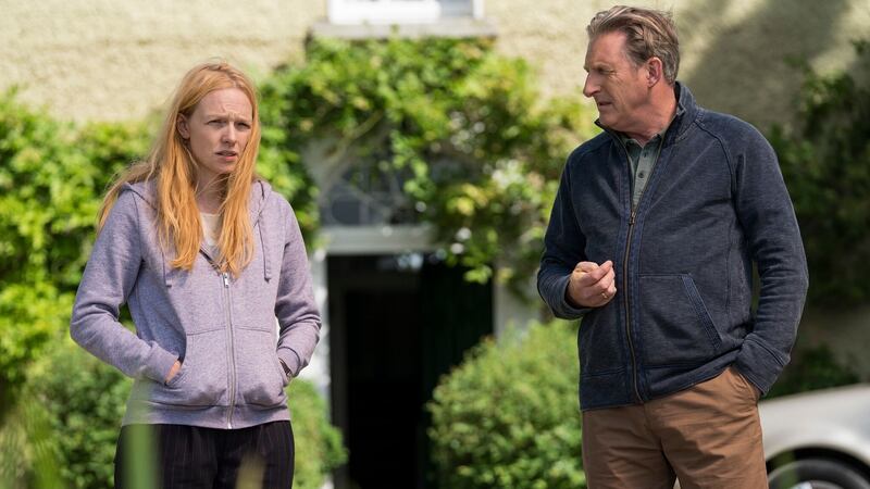 Taut new drama: Cat Hogan, played by Carolina Main, and her father Jim, played by Adrian Dunbar