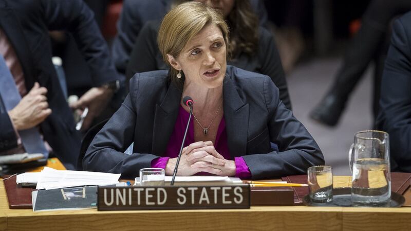 Former US ambassador to the United Nations Samantha Power will be interviewed by Fintan O’Toole as part of Irish Times Summer Nights on Thursday. Photograph: Manuel Elias/The United Nations via AP