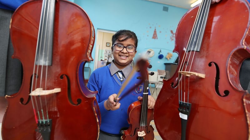 Ann Juliana Vijay from Scoil Úna Naofa Violin and Orchestra Project who will be performing at the National Concert Hall. Photograph: Marc O’Sullivan