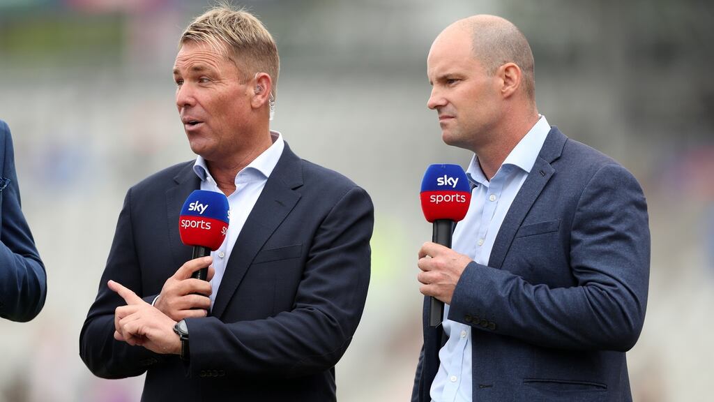 The presence of former England captain Andrew Strauss and Aussie great Shane Warne lit the touch paper for Sky Sports coverage of the Cricket World Cup. Photograph: Lee Smith/Action Images via Reuters