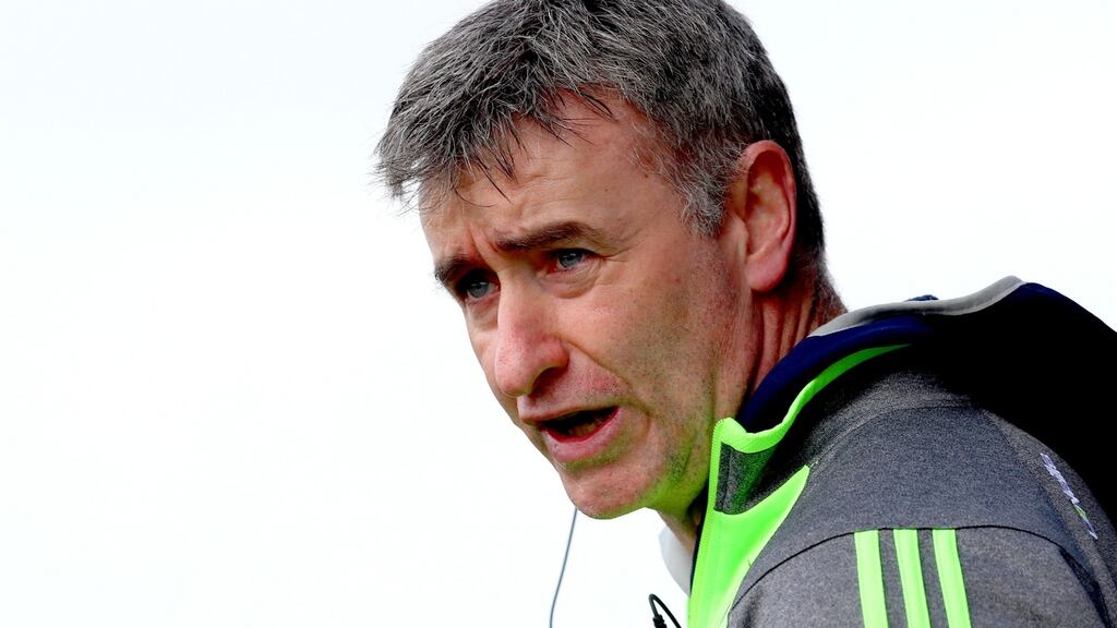 Cavan manager Mattie McGleenan saw his side take a surprise 1-14 to 0-15 win over Mayo at MacHale Park in Division Two on Sunday. Photograph: James Crosbie/Inpho.