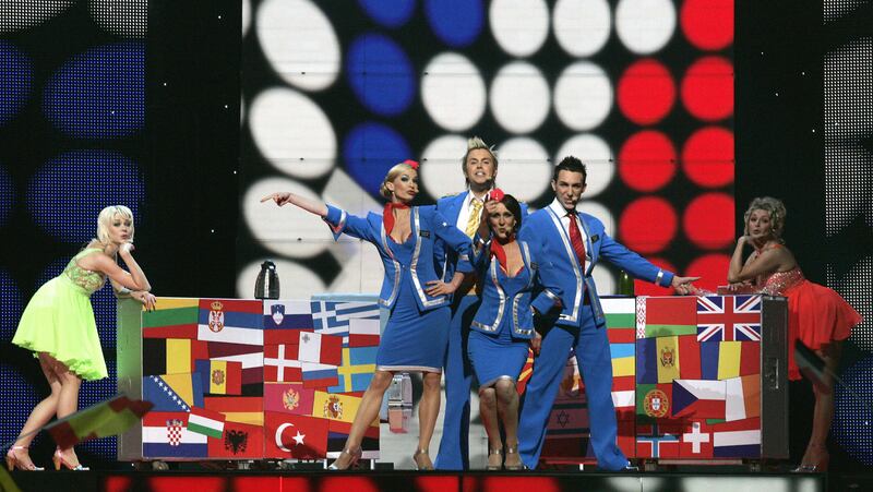 Scooch at Eurovision 2007. Photograph: Sven Nackstrand/AFP via Getty