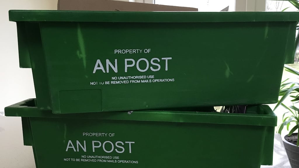Andrew McGinley posted this photograph of crates of letters and cards that had been delivered to him by well-wishers. Photograph: Twitter