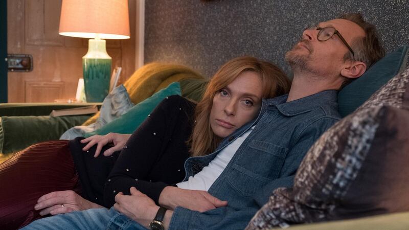 Toni Collette (Joy) and Steven Mackintosh (Alan) in ‘Wanderlust’
