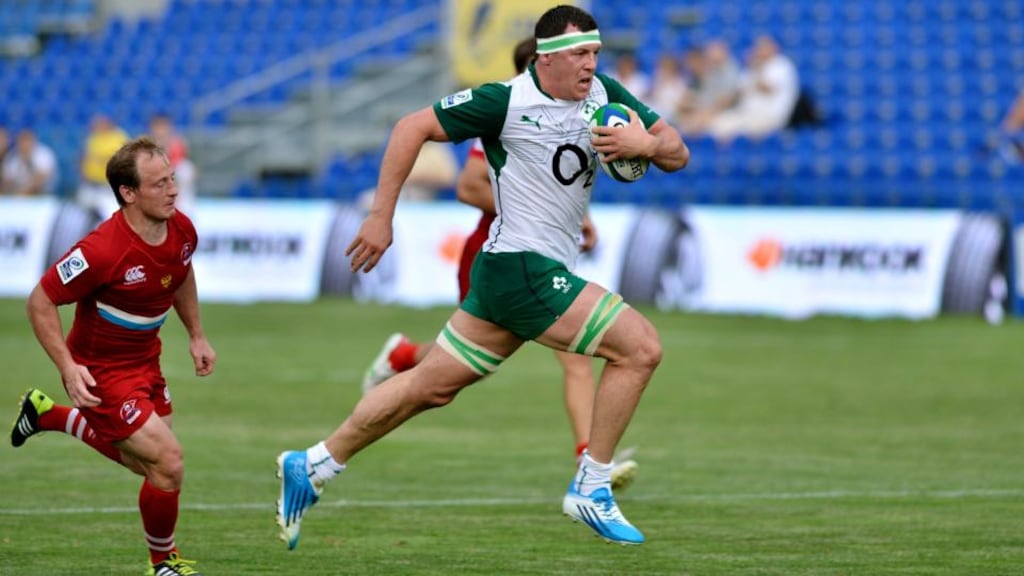Munster’s Robin Copeland (right) was outstanding for the Irish team in the IRB Nations Cup Bucharest. Photograph: ©INPHO/FFR.RO